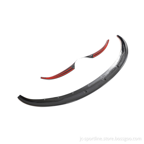3PCS/SET Dry Carbon Fiber Front Bumper Lip with Splitters for Tesla Model 3 2023